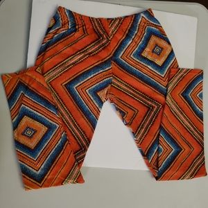 Hot Kiss Orange Multi-Color Leggings Size: One Size Fits All.